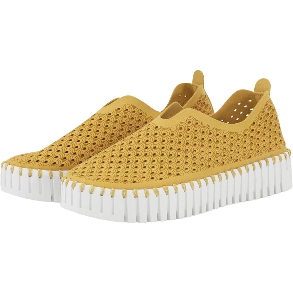 Ilse Jacobsen Tulip 3373 Platform Shoes 38 Golden Rod Coastal Slip On